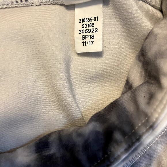 Athleta Girl Powervita Capri Leggings High Rise Cropped Gray White Tie Dye L/12 - Picture 4 of 5